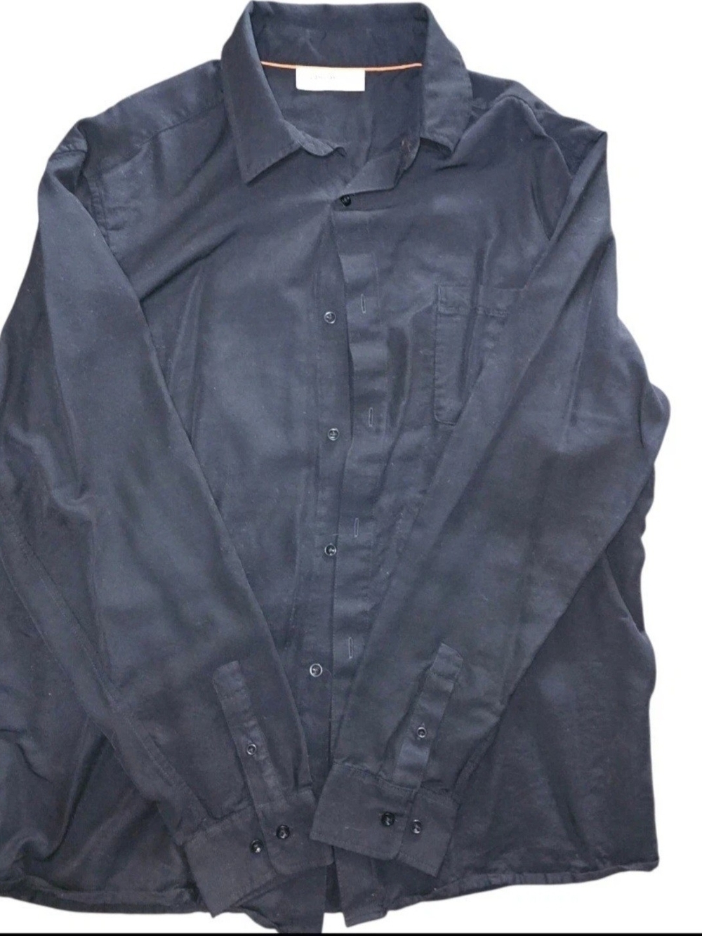 Icebreaker Mens XL Button Down Dress Shirt Black Solid Woven Wool Lyocell